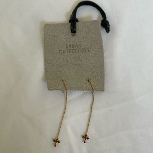 Gold cross chain earrings